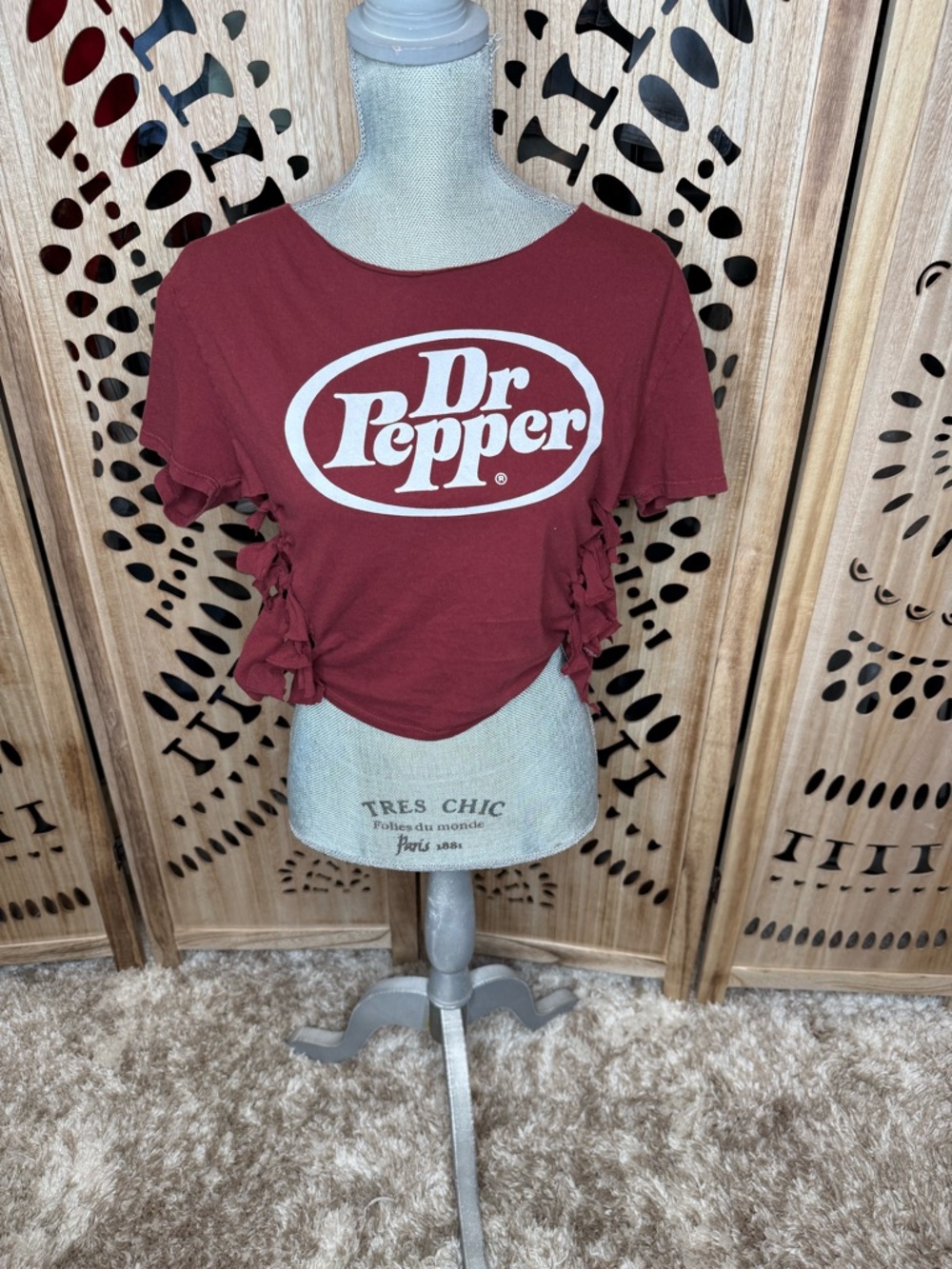 Unk Burgundy Dr Pepper Graphic Crop Top